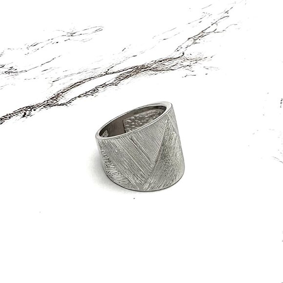 Bianca Milano 925 Sterling Silver Basketweave Cocktail Band Ring Size 6 - Picture 4 of 5
